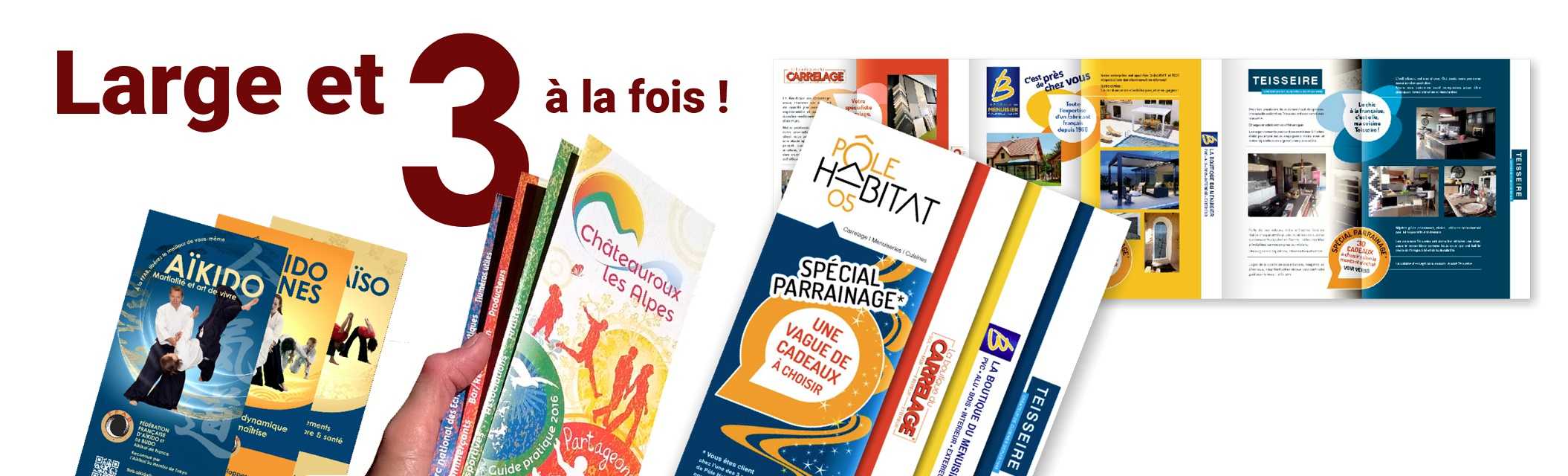 Tous les documents commerciaux et publicitaires dont les entreprises et structures ont besoin peuvent êtres créés et imprimés par Sylvie Brossois qui est graphiste dans les Hautes-Alpes et intervient de Gap à Briançon en région PACA.