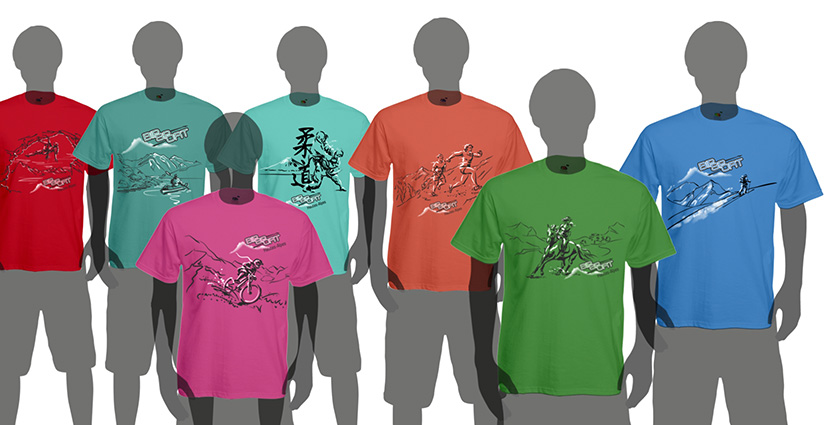 Tee-shirts illustrés pour un commerce de vêtements par Sylvie Brossois graphiste professionnelle de la communication visuelle et du social media management