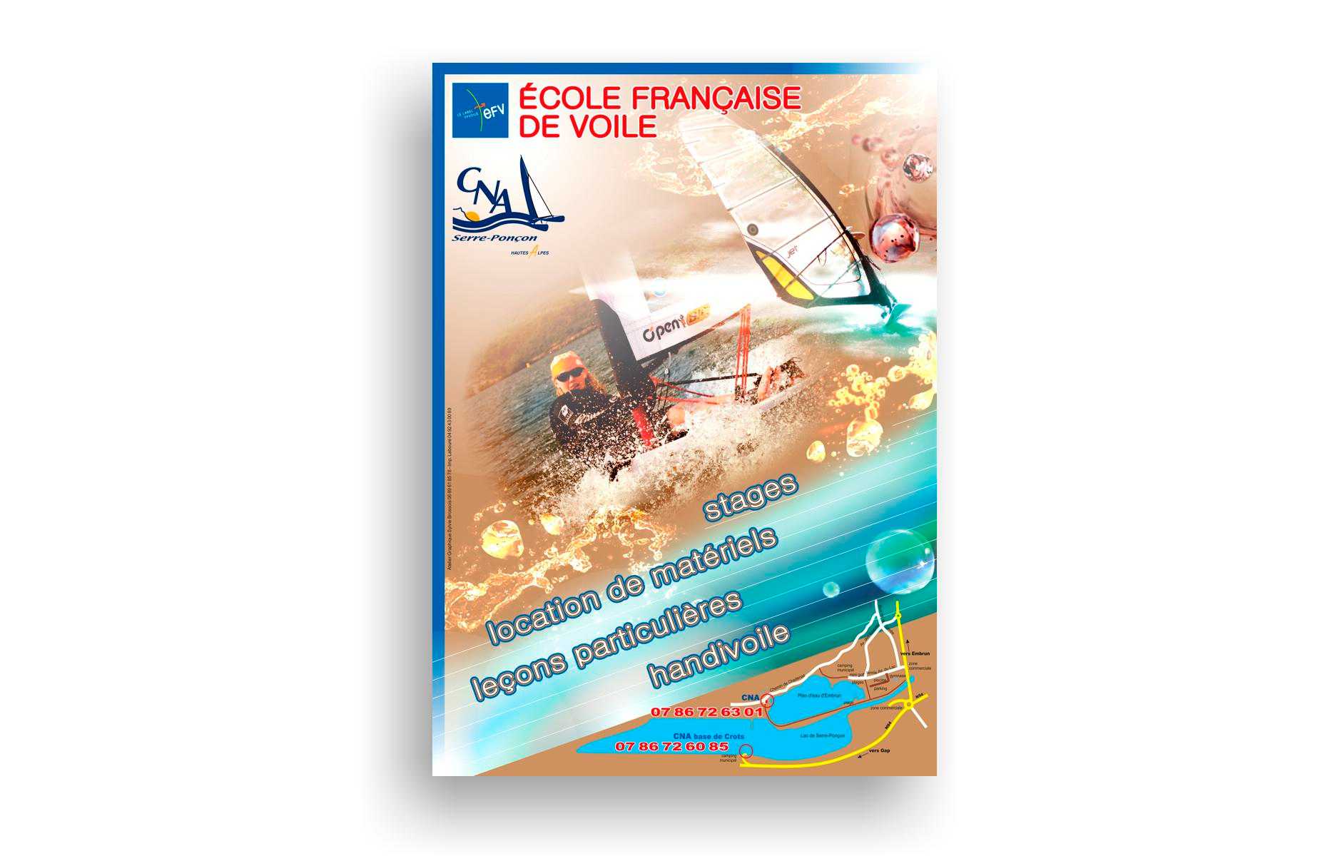 Création d'affiche et de flyer pour le Club Nautique Alpin d'Embrun