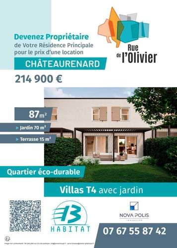 Création d'un flyer pour la vente de maisons par Sylvie Brossois graphiste à Gap, Hautes-Alpes en région PACA