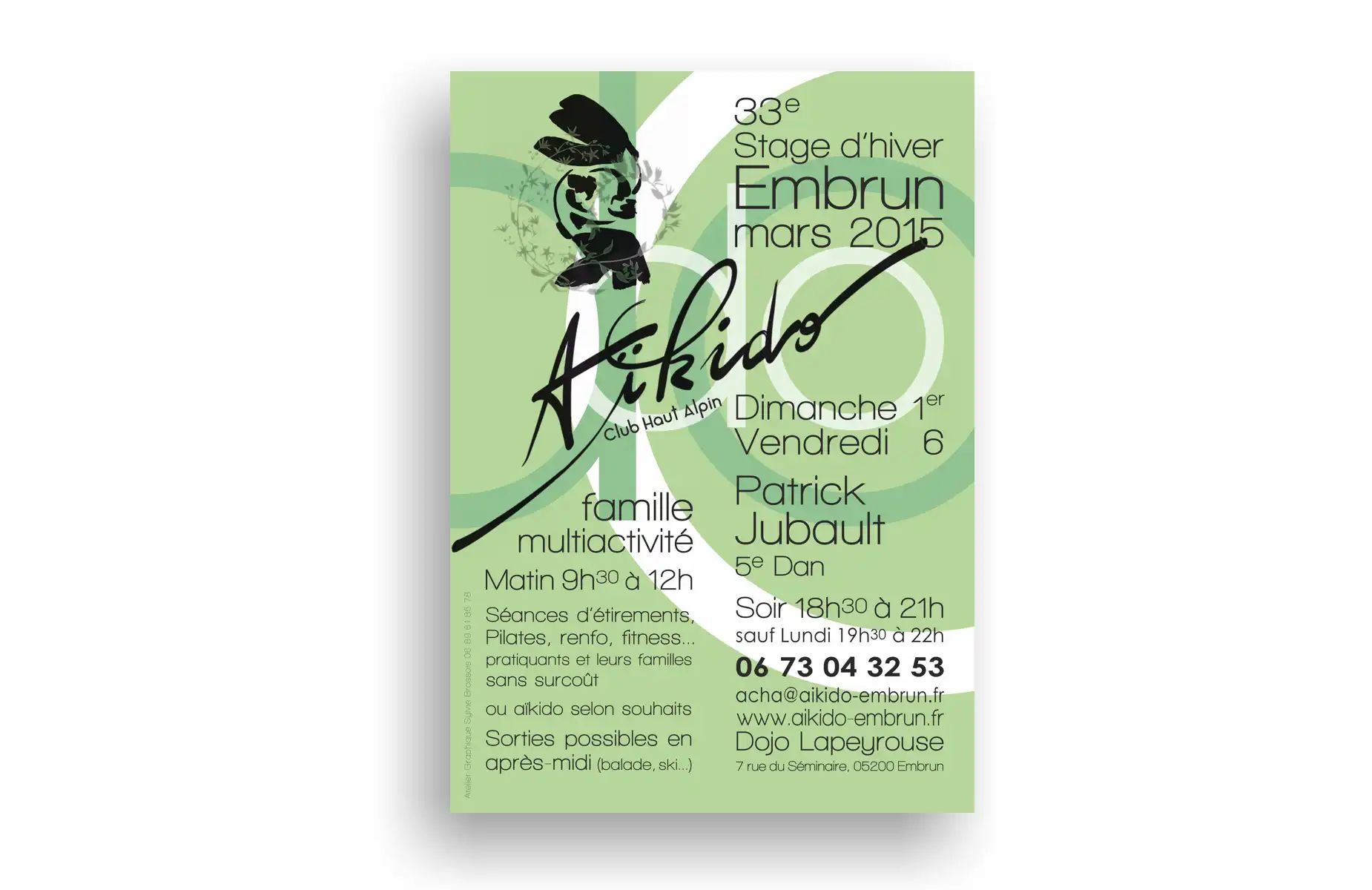 Création : affiche et flyer pour un stage régional d'arts martiaux à Embrun