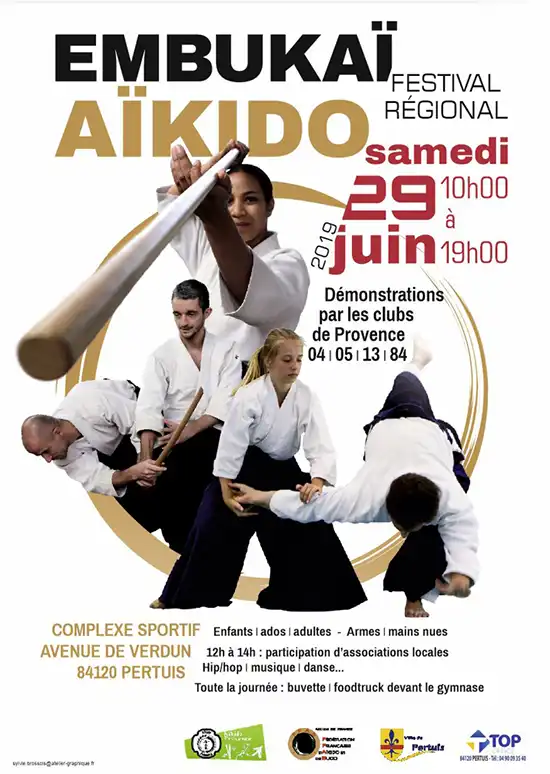 Création d'une affiche pour un rassemblement sportif des clubs de d'aïkido de Provence