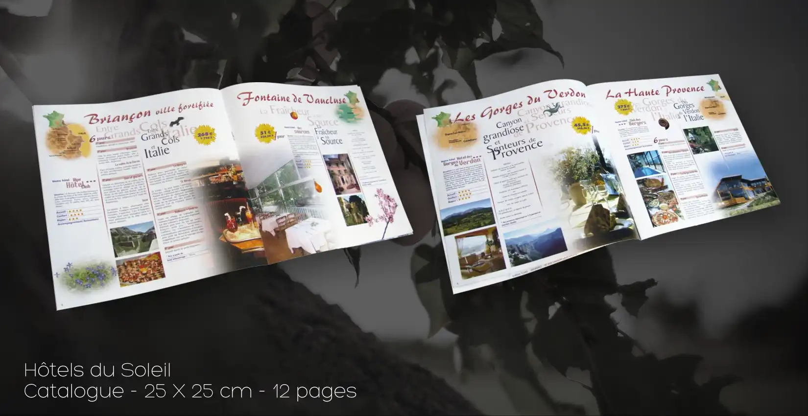 Création de catalogue pour séjours hôteliers de luxe, primé MIT COM International