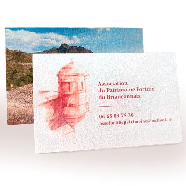 Création de carte de visite sur papier offset par Sylvie Brossois graphiste (Gap, Hautes-Alpes en région PACA)