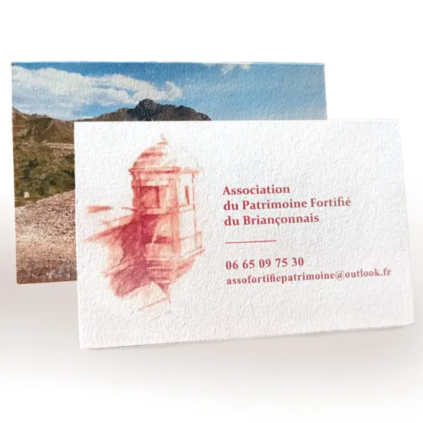 Création de carte de visite sur papier offset d'art, à Briançon