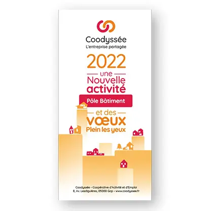 Création d'une carte de vœux pour une entreprise coopérative multi activités des Hautes-Alpes