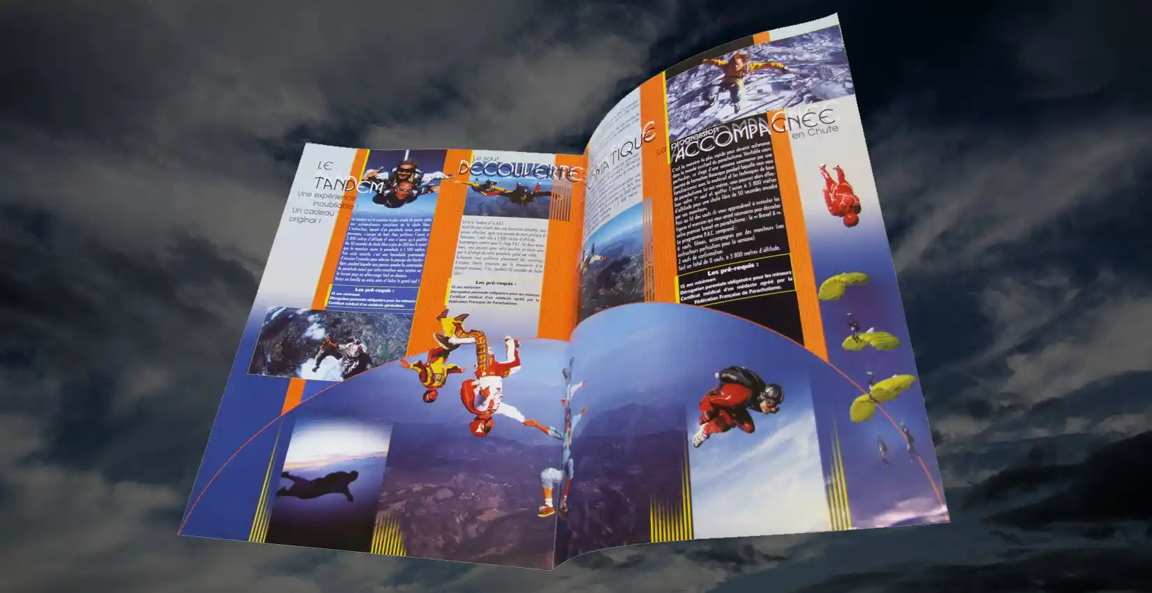 Création d'un dépliant pour une entreprise de parachutisme de loisir