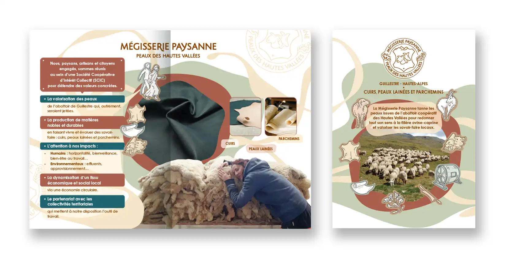 Plaquette d'entreprise coopérative de mégisserie dans les Hautes-Alpes