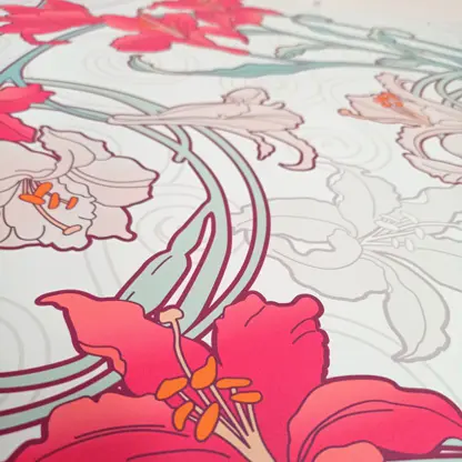 Création d'une illustration florale pour un tableau de décoration murale