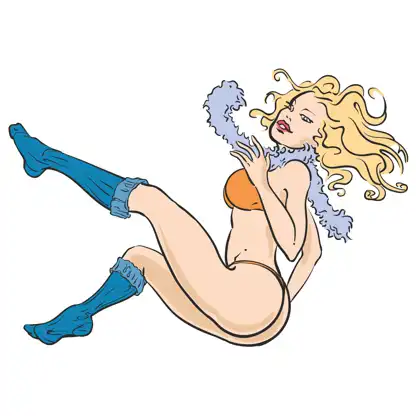 Création d'illustrations de pin-up pour cartes postales en région PACA