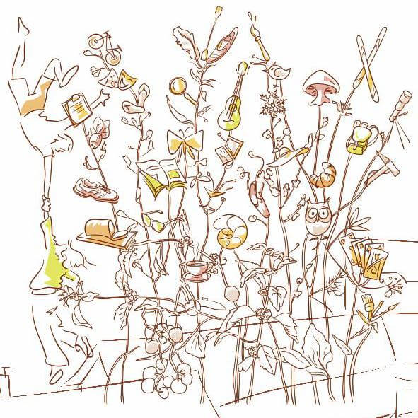 Création d'une illustration pour un centre d'hébergement par Sylvie Brossois graphiste (Gap, Hautes-Alpes en région PACA)