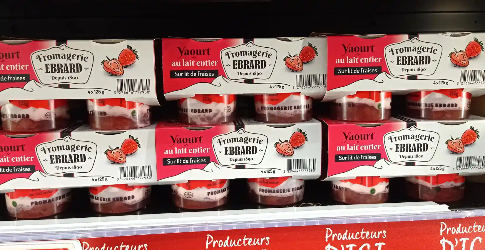 Packaging design, packs de la gamme yaourts de marque Ebrard