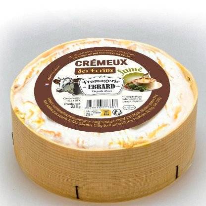 Création d'une étiquette du fromage crémeux de marque Ebrard par Sylvie Brossois graphiste (Gap, Hautes-Alpes en région PACA)