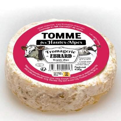 Création du packaging étiquette de la tomme de marque Ebrard par Sylvie Brossois graphiste (Gap, Hautes-Alpes en région PACA)