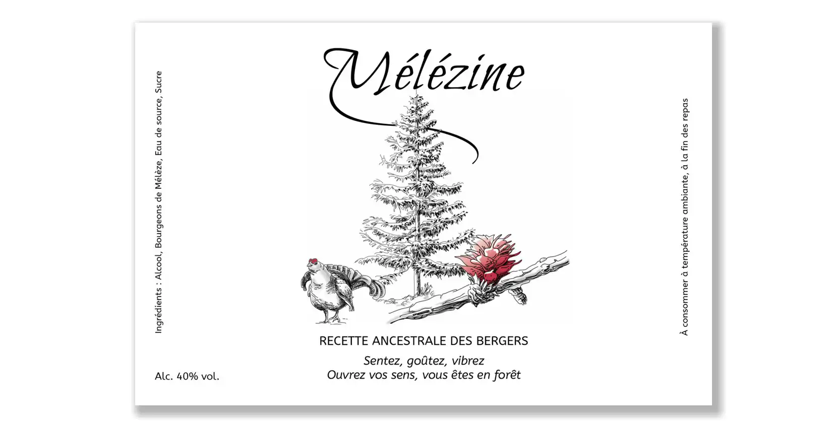 Etiquette et illustration pour un producteur de spiritueux