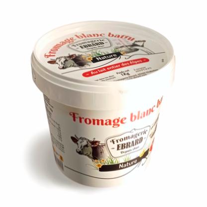 Design de packaging de seau de fromage blanc battu par Sylvie Brossois graphiste (Gap, Hautes-Alpes en région PACA)