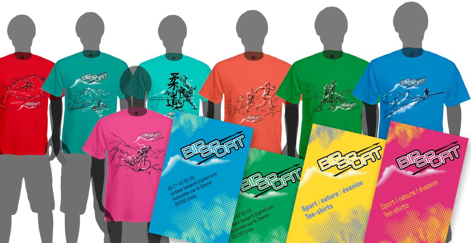 Illustrations pour la collection tee shirts BipSport