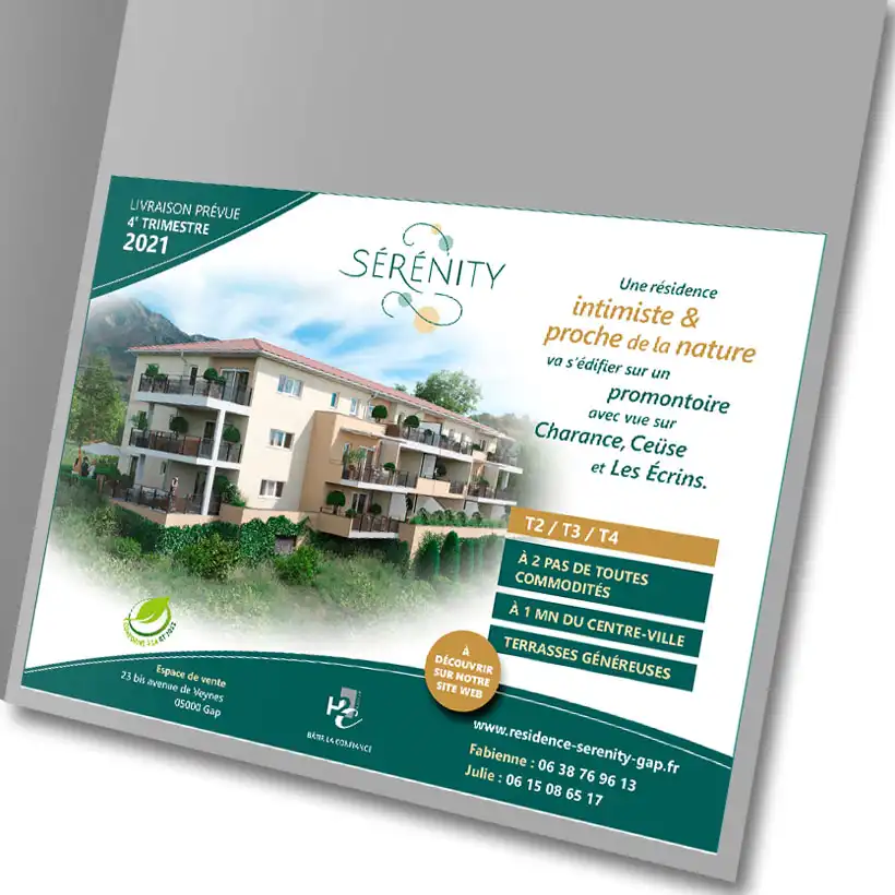 Création de la publicité presse d'un programme immobilier à Gap