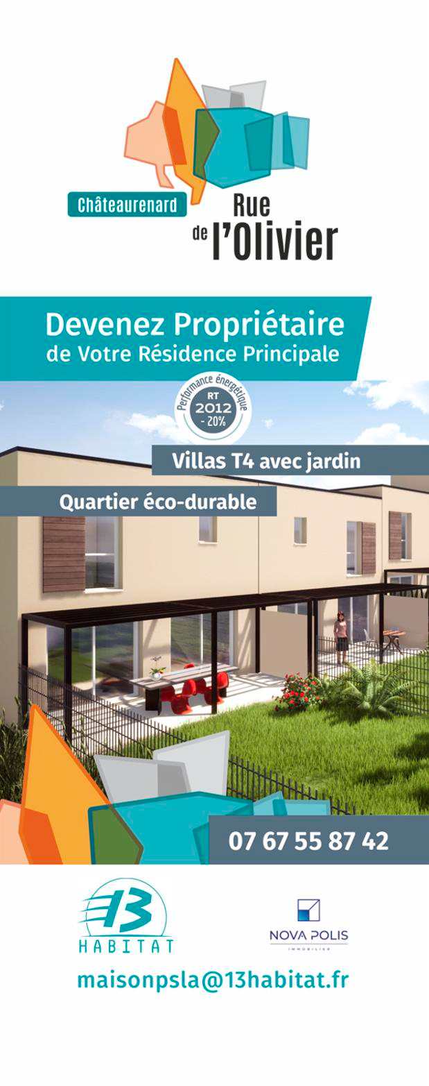 Création de roll' up pour un programme immobilier par Sylvie Brossois graphiste (Gap, Hautes-Alpes en région PACA)