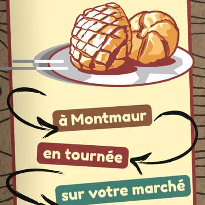 Création d'un dépliant - carte de visite deux volets pour un boulanger par Sylvie Brossois graphiste (Gap, Hautes-Alpes, PACA)