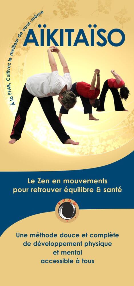 Création d'un dépliant pour l'Aïkitaiso par Sylvie Brossois graphiste (Gap, Hautes-Alpes en région PACA)