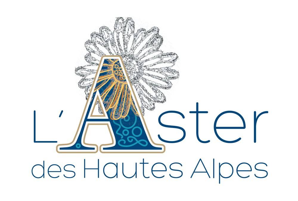 Étude numéro 4 du logo de l'Aster des Hautes-Alpes de Gap par Sylvie Brossois graphiste à Embrun dans les Hautes-Alpes (Gap, Embrun, Briançon).