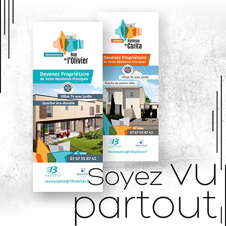 Portfolio de kakemonos, rollup, covering, vitrophanie, panneaux publicitaires par Sylvie Brossois graphiste (Gap, Hautes-Alpes, PACA)