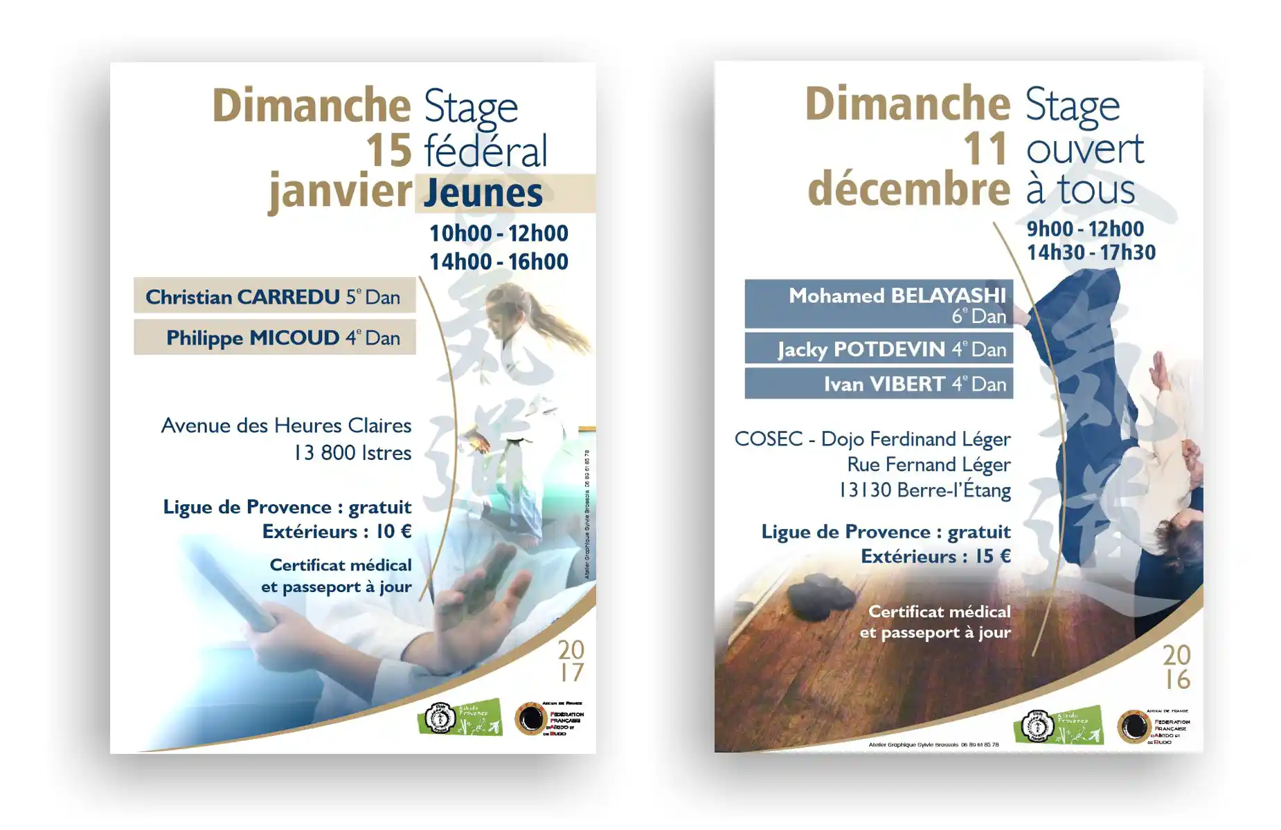 Création d'affiches pour la communication inter club d'une fédération d'Aïkido