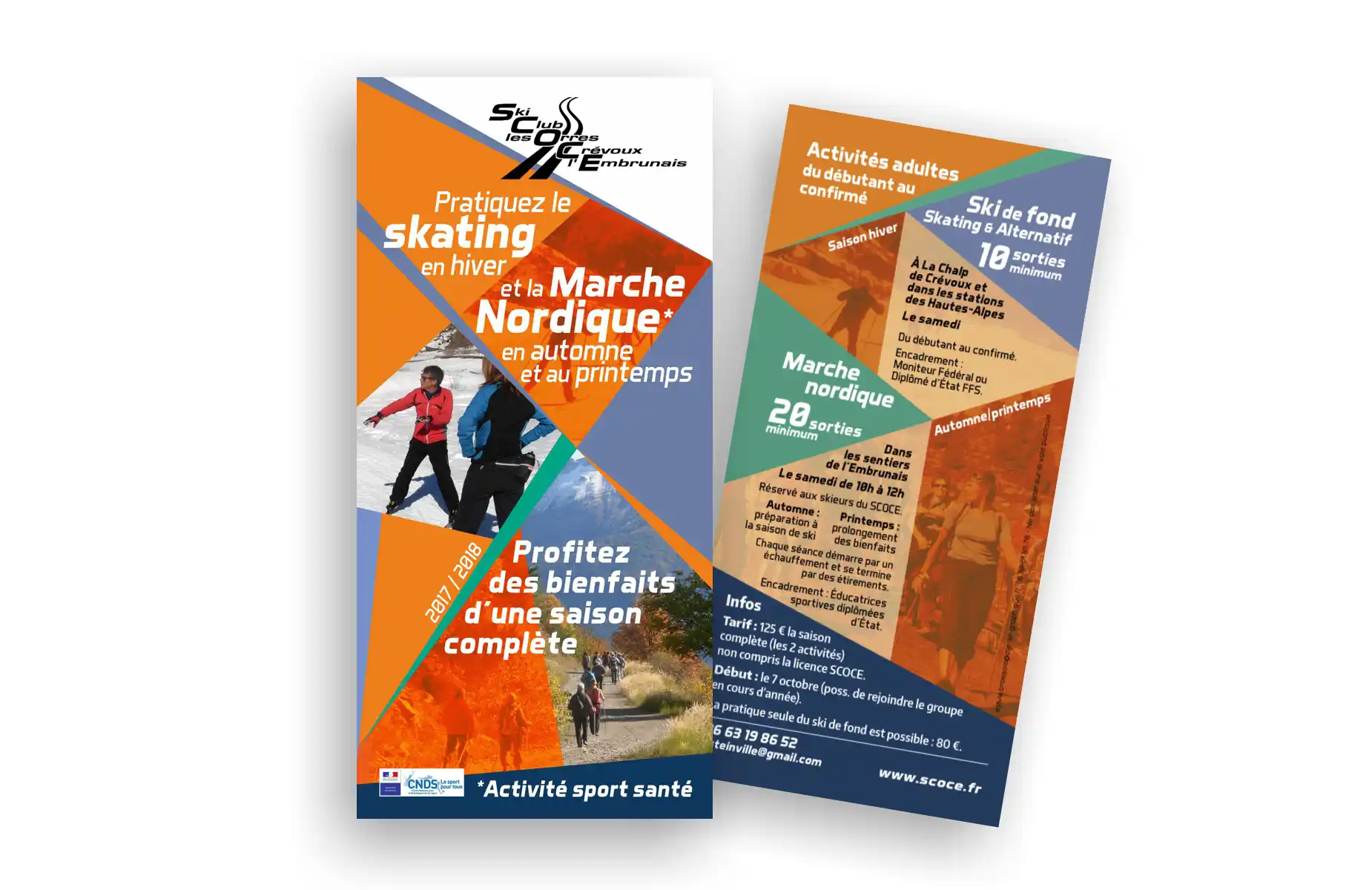 Création de flyer pour activités sportives associatives (station de ski des Orres - Embrun)