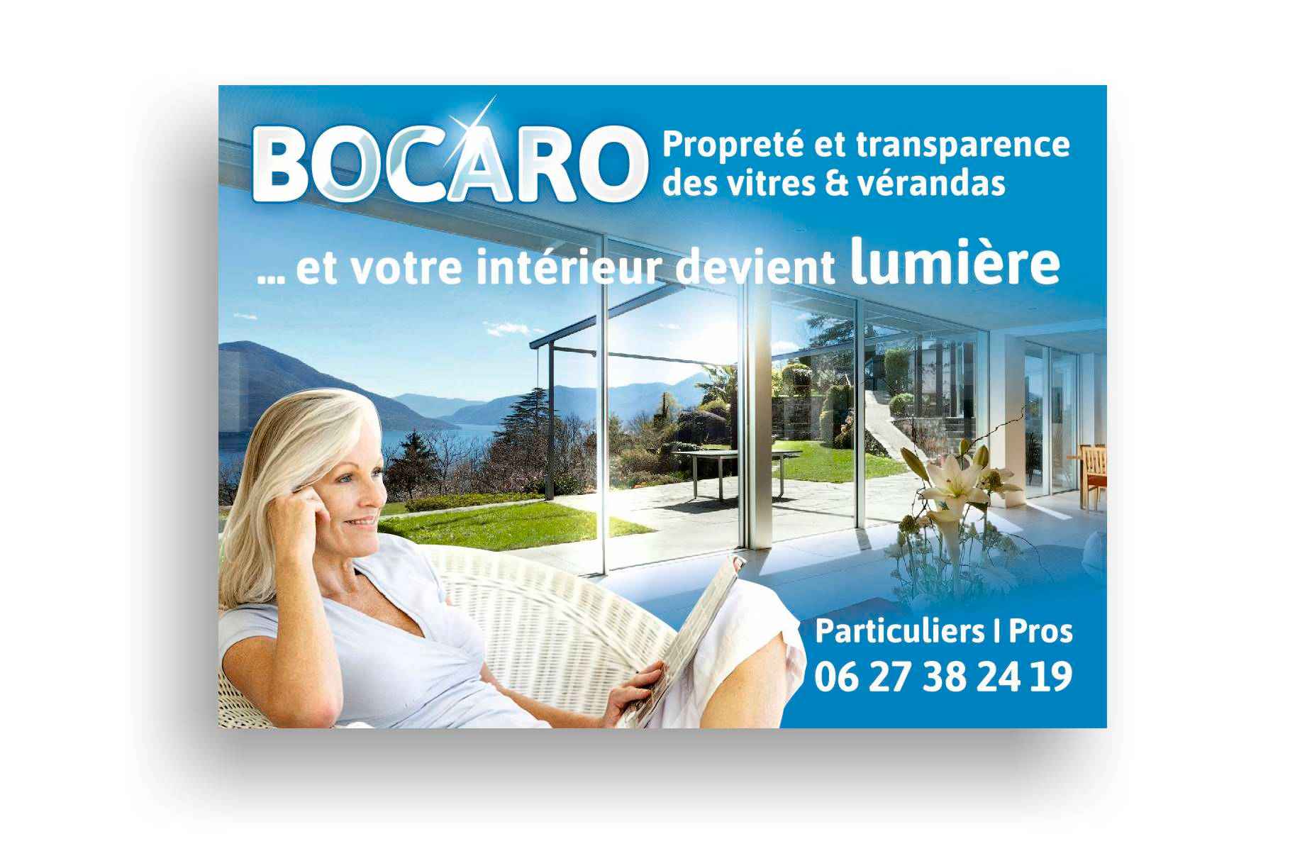 Création d'un flyer type carte postale pour une activité de nettoyage à Gap