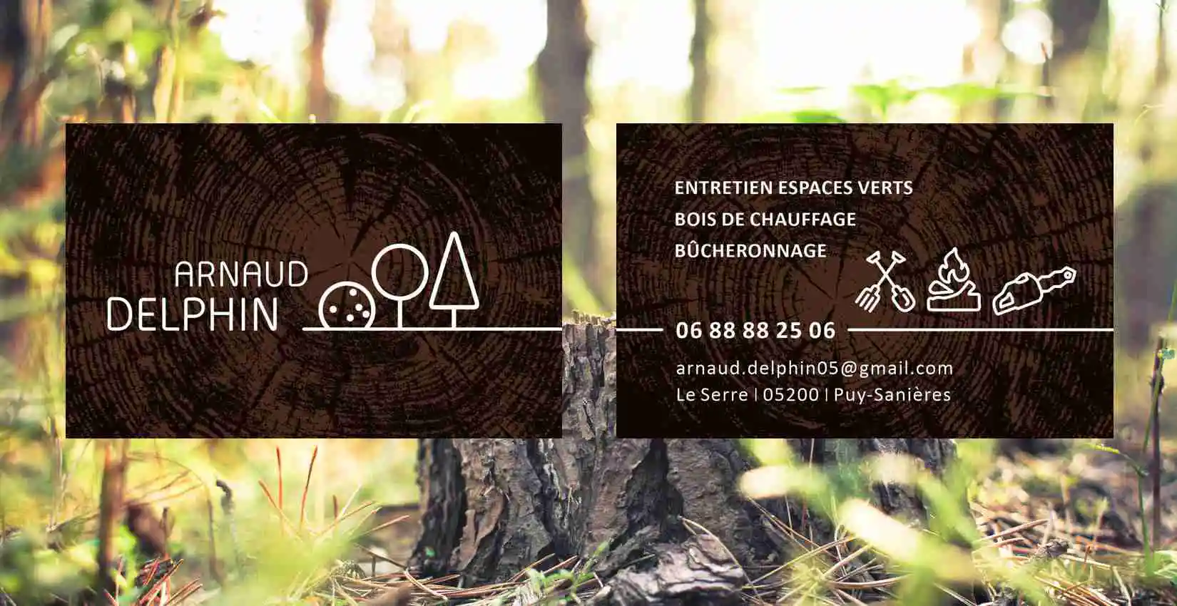 Création d'une carte de visite bûcheronnage et d'entretien des espaces verts