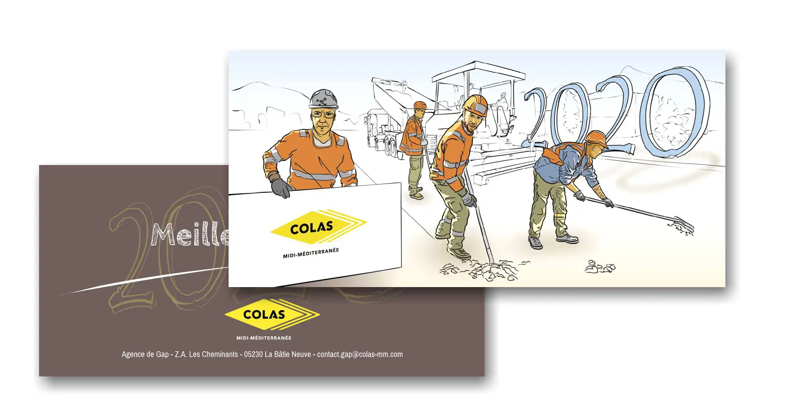Création d'une carte de vœux de l'entreprise Colas de Gap, La Bâtie-Neuve
