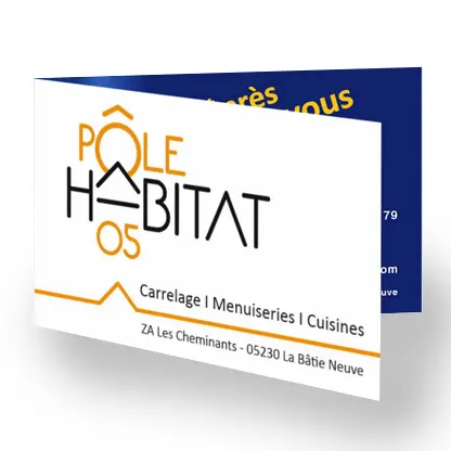 Création d'une carte de visite pour un groupement d'enseignes de l'habitat dans les Hautes-Alpes en région PACA