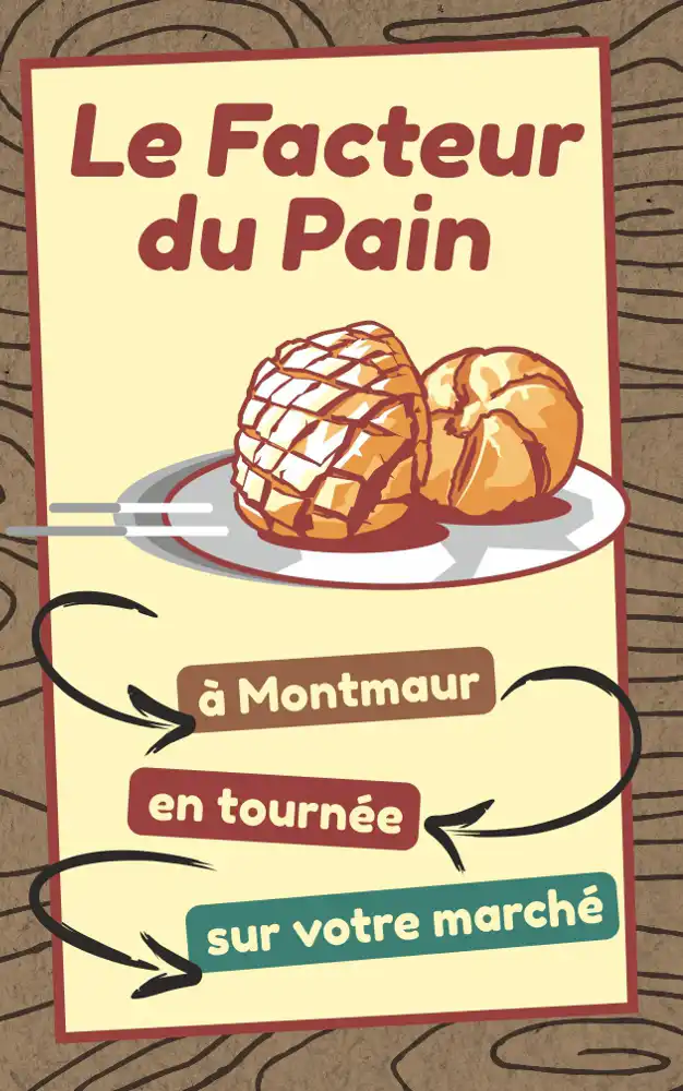 Création d'un dépliant - carte de visite deux volets pour un boulanger itinérant