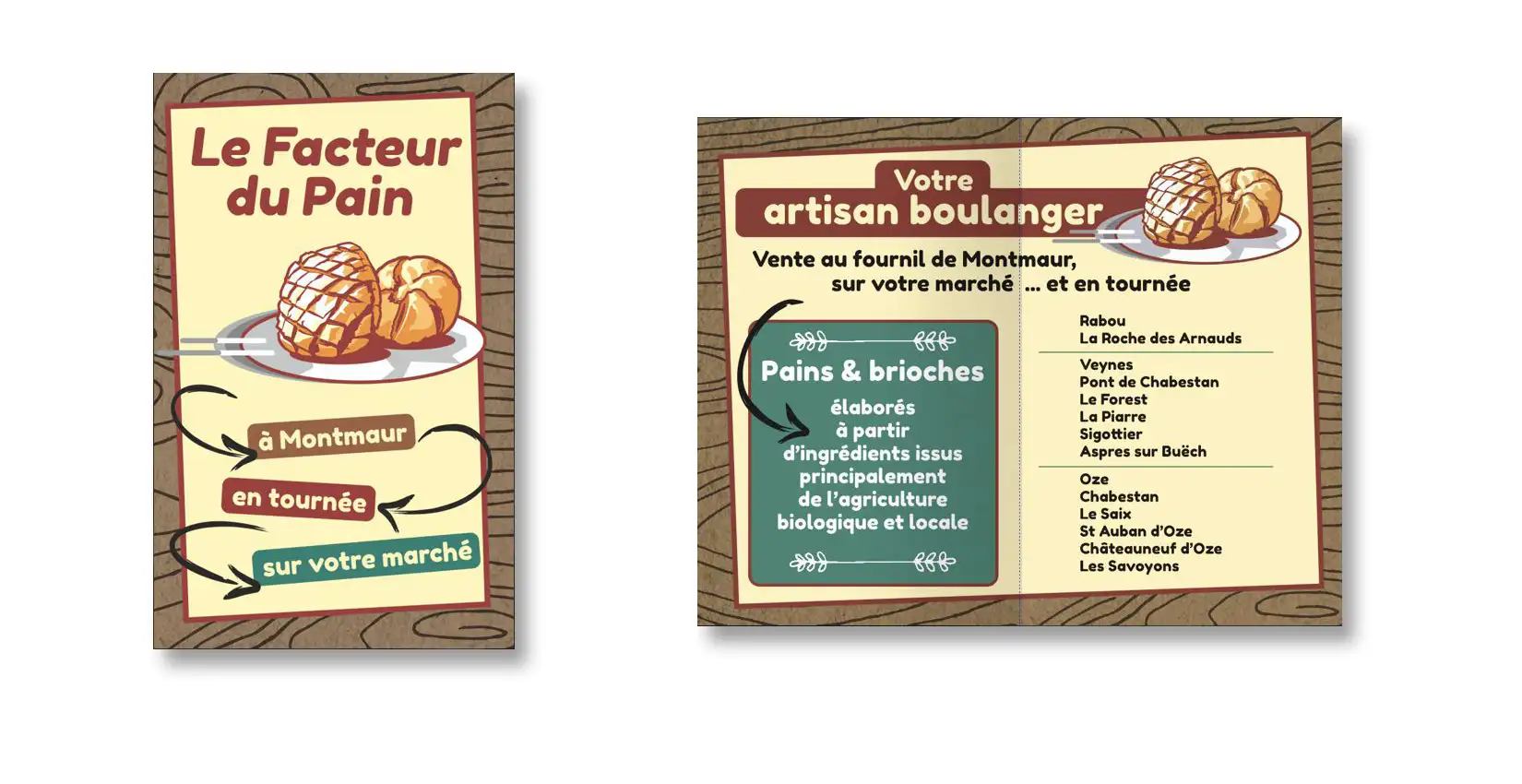 Création d'un dépliant au format carte de visite pour un boulanger