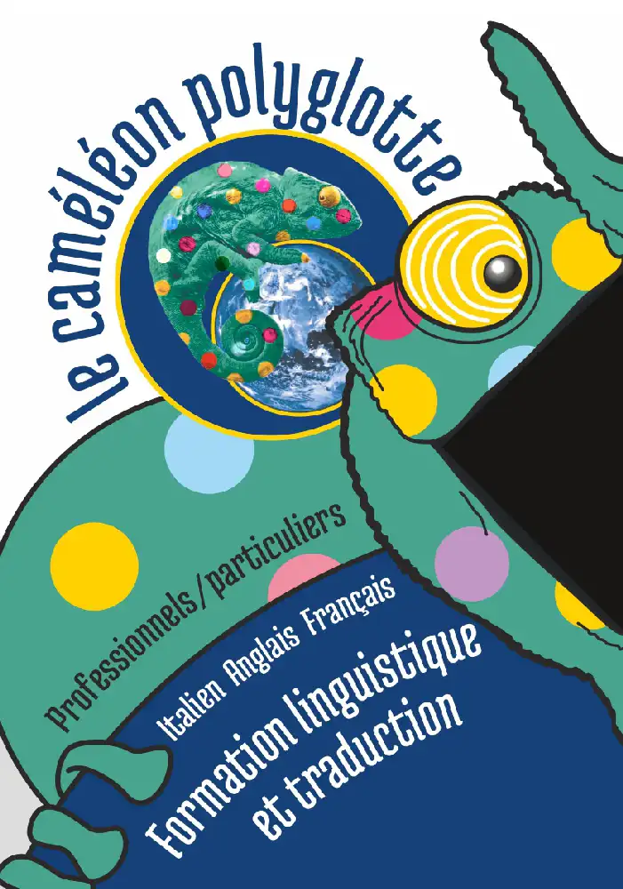 Création d'une plaquette commerciale petit format avec illustration et découpe pour une traductrice de Briançon