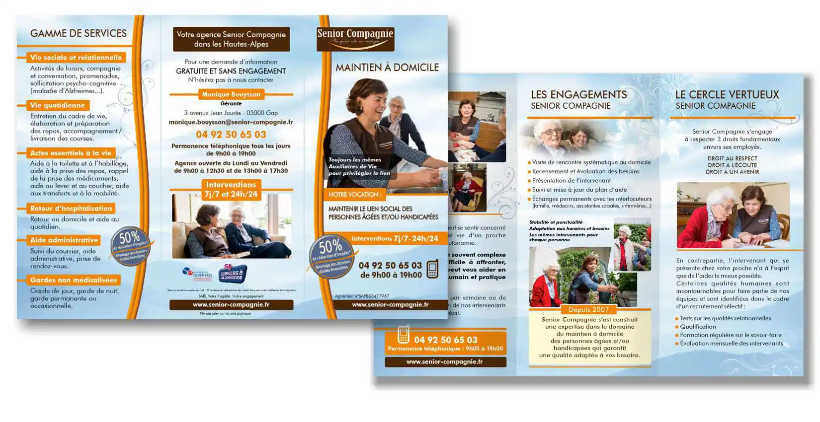 Création d'un dépliant d'information pour une entreprise d'aide à la personne