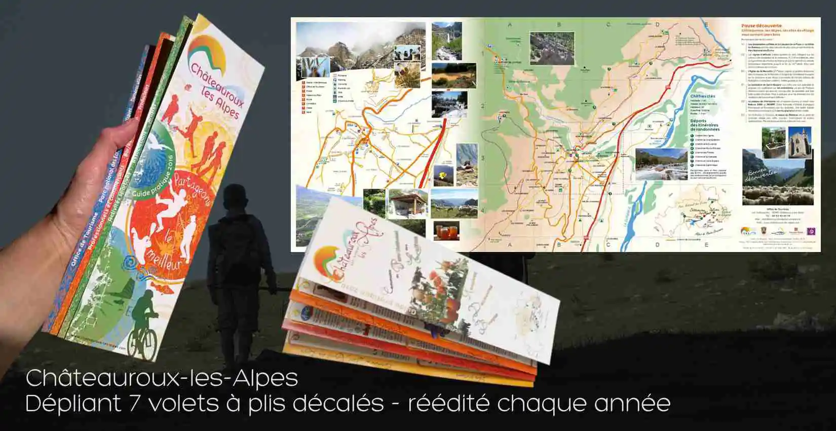Création d'un dépliant annuel touristique pour la commune de Châteauroux-les-Alpes