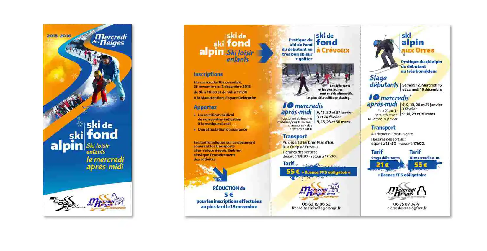 Création d'un dépliant de présentation d'activités en station de ski pour les enfants