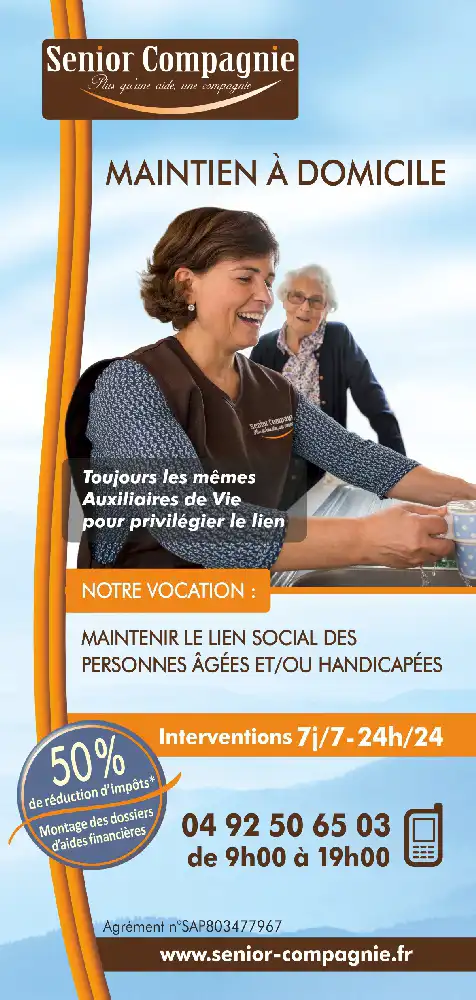 Dépliant trois volets pour une entreprise d'aide à domicile de Gap
