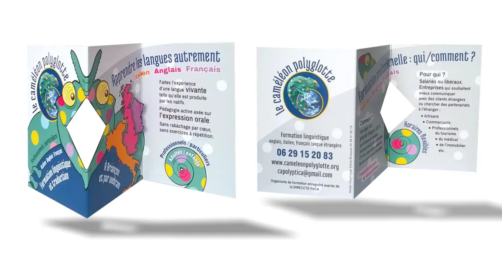 Création d'une mini plaquette commerciale - carte 3 volets accordéon