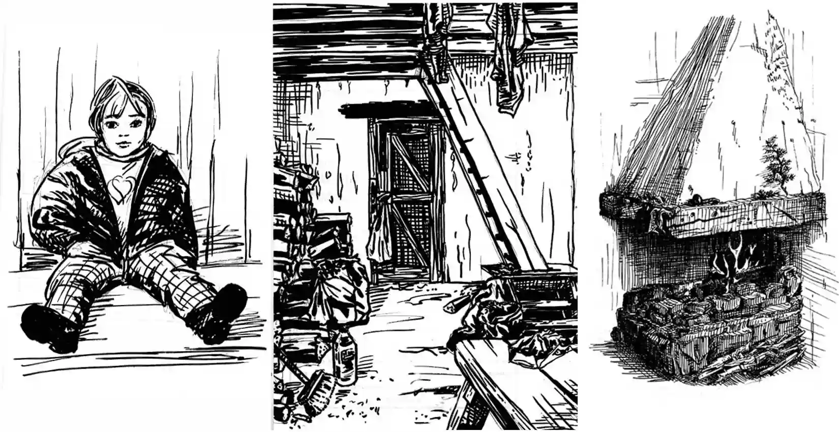 Illustrations : études personnelles au feutre