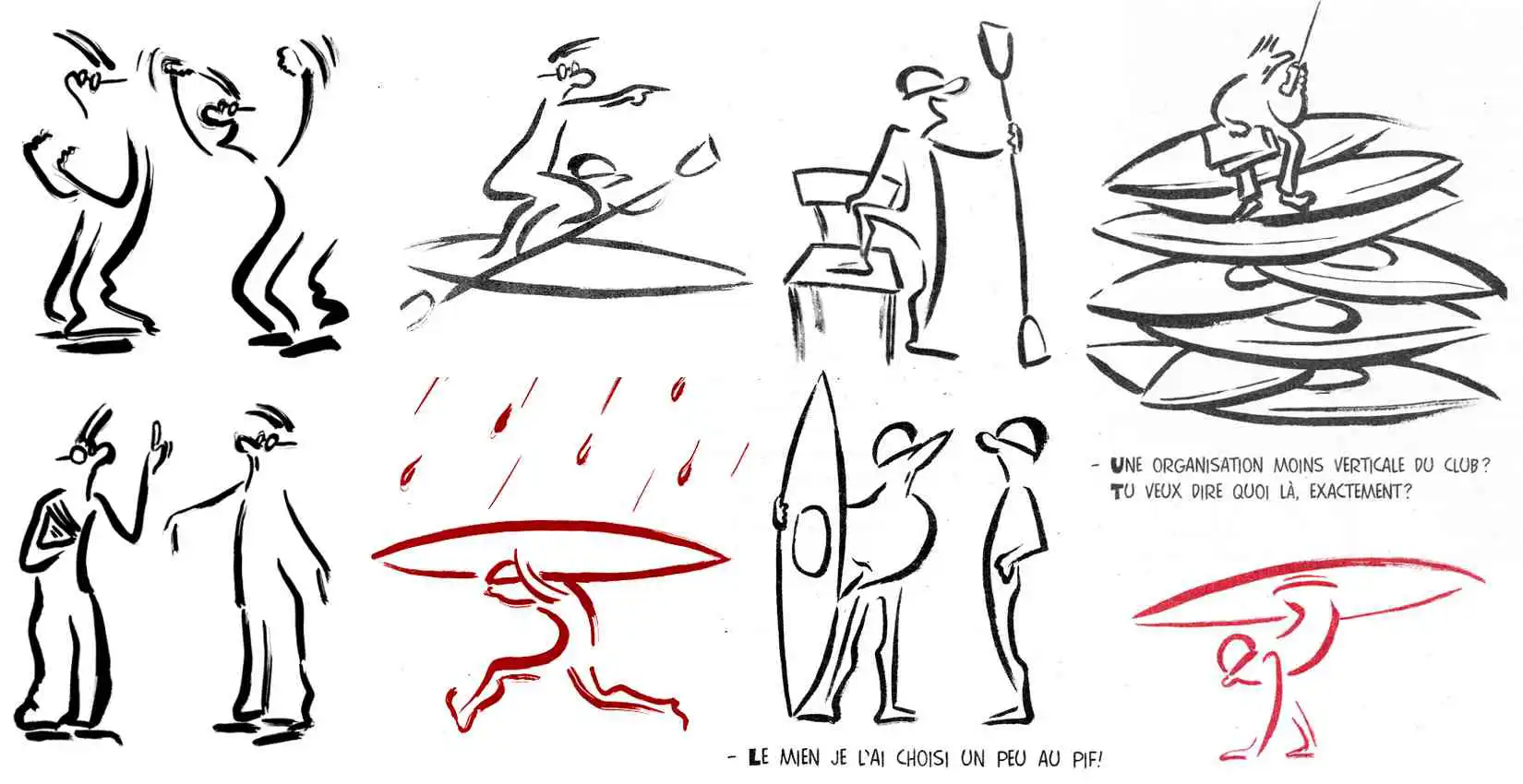 Dessins humoristiques pour la Fédération Française de Canoë et de Kayak