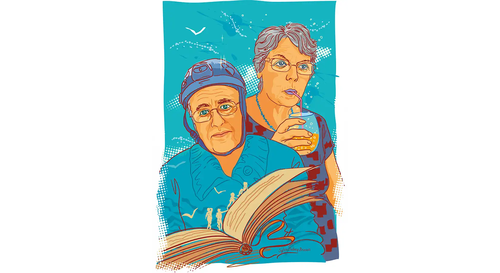 Portrait graphique aux couleurs vives