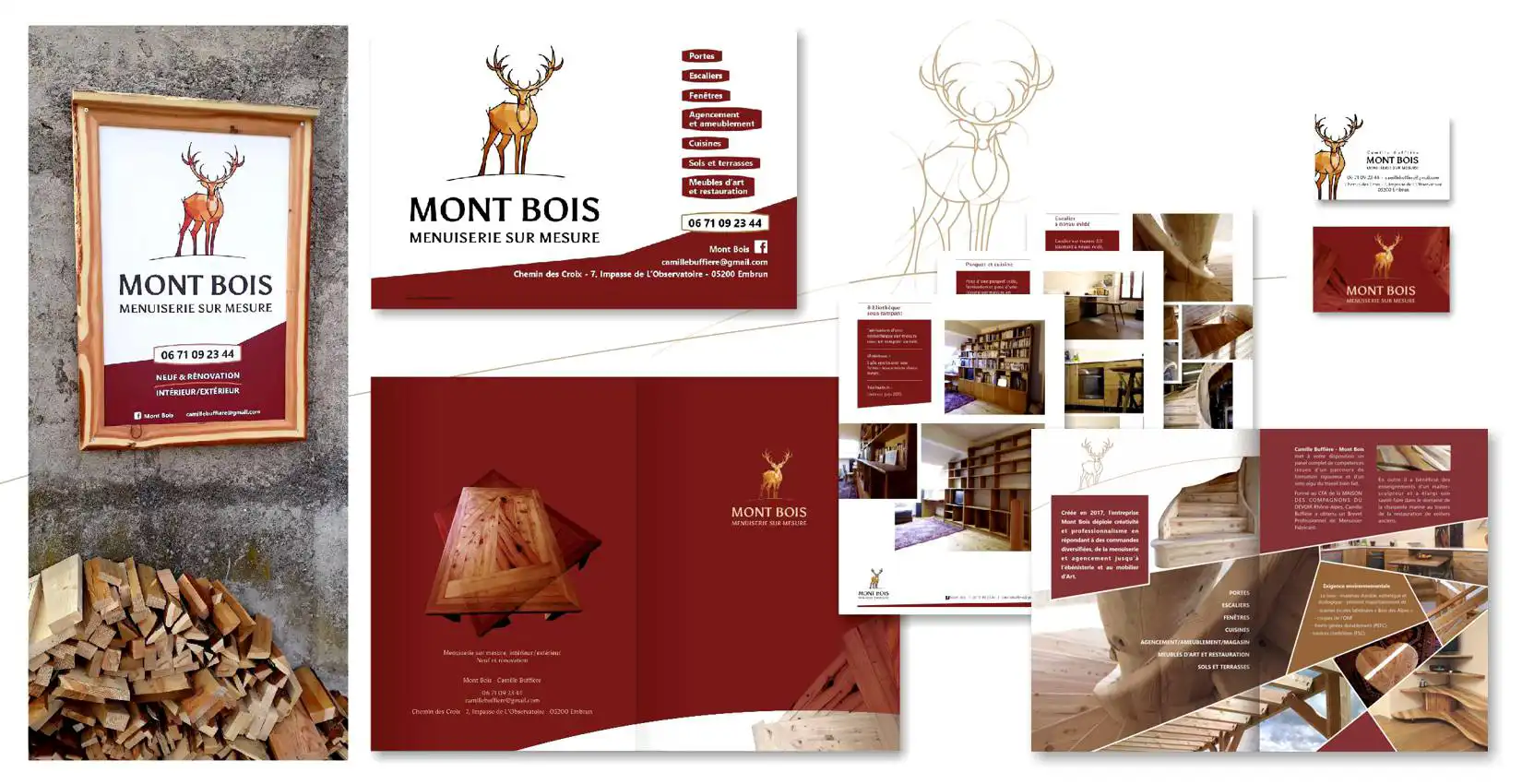 Création du logo d'une entreprise de menuiserie sur mesure à Embrun dans "l'esprit du bois"