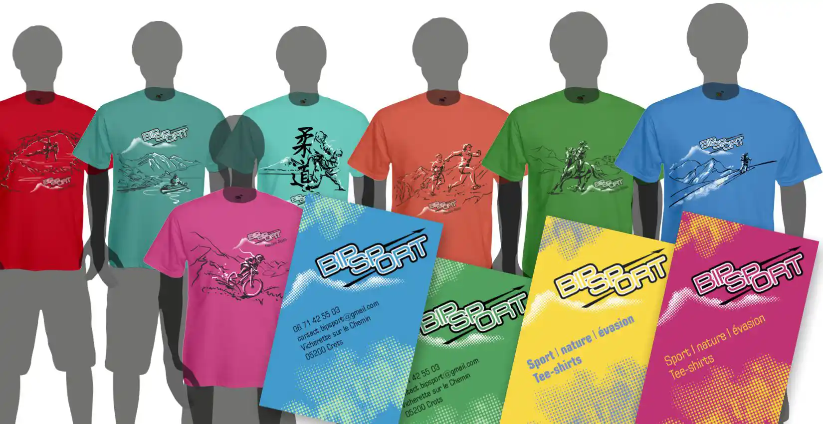 Le sport en tee-shirtsLogo d'une entreprise de vente de tee-shirts dans les Hautes-Alpes