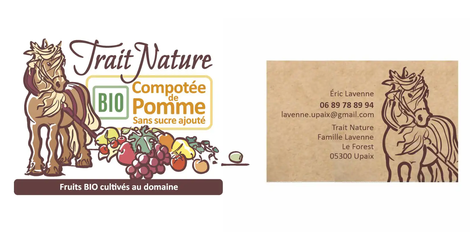 Création du logo d'un maraîcher BIO et déclinaisons sur documents et étiquettes