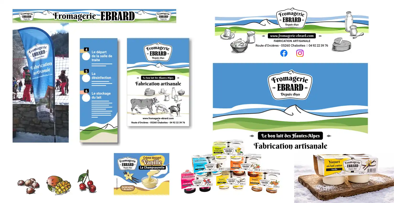 Refonte de l'identité visuelle et des packagings d'une marque de produits laitiers des Alpes du Sud