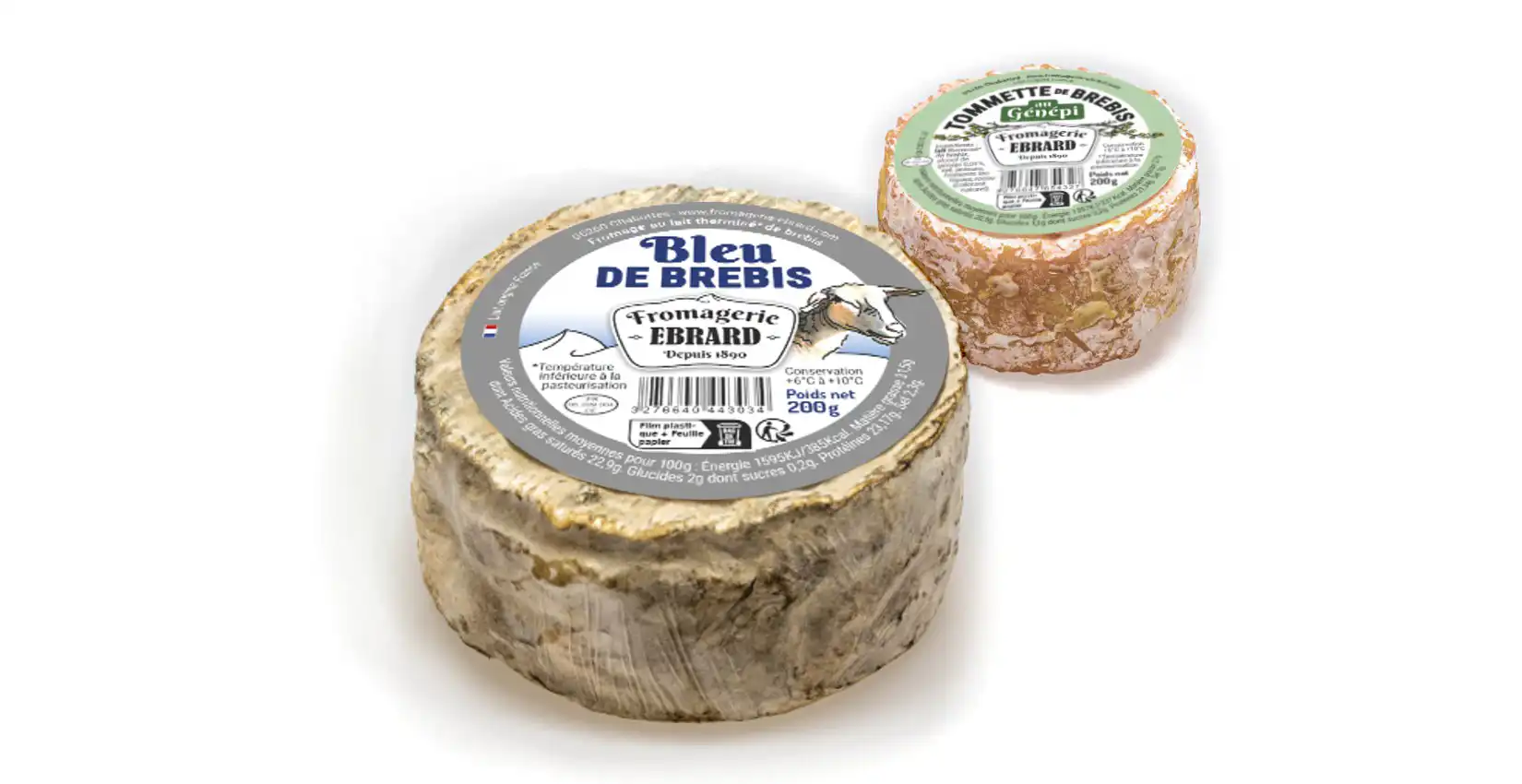 Création d'étiquette pour le fromage bleu de brebis de la fromagerie Ebrard