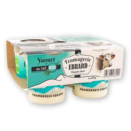 Design de packaging de yaourts nature au lait bio